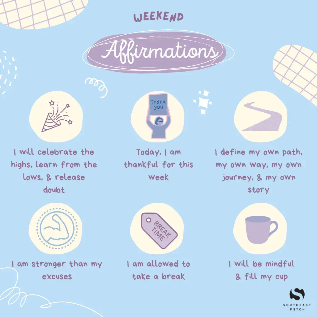 Weekend affirmations to help you reset and recharge. . . #selfcare #selflove #affirmations #dailyaffirmations #counseling #mentalhealth #therapy #psychology