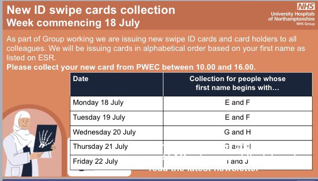stuart finn (@hucklebury71) on Twitter photo Week 2 of our new Group ID cards coming this week. Nearly 2,000 cards cards issued last week - big thank you the Facilities teams and our wonderful Volunteers <a href="/KghVolunteers/">KGHVolunteers</a> <a href="/KettGeneral/">Kettering General Hospital</a> <a href="/NGHnhstrust/">Northampton General Hospital ๐</a> Week 2 of our new Group ID cards coming this week. Nearly 2,000 cards cards issued last week - big thank you the Facilities teams and our wonderful Volunteers <a href="/KghVolunteers/">KGHVolunteers</a> <a href="/KettGeneral/">Kettering General Hospital</a> <a href="/NGHnhstrust/">Northampton General Hospital ๐</a>