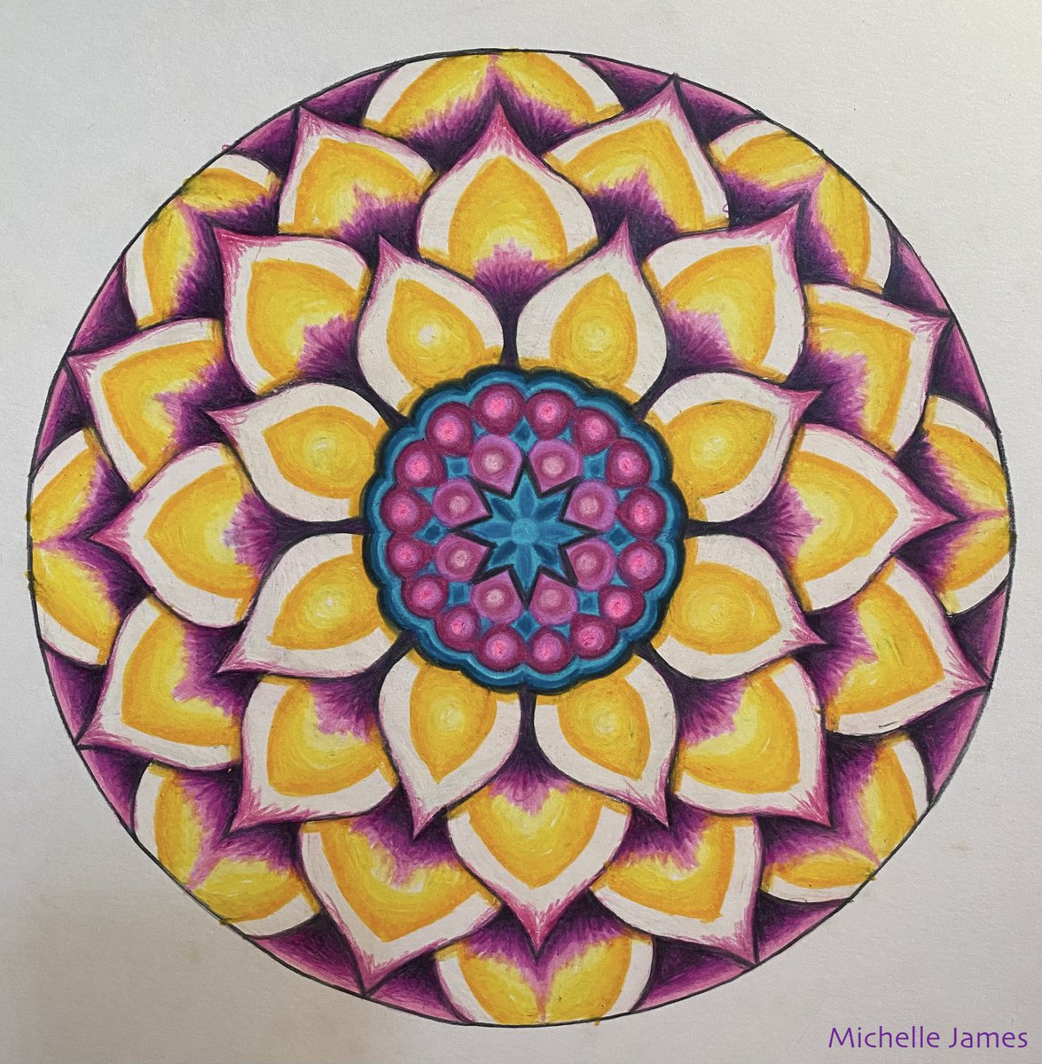 CreatvEmergence's tweet photo. Had fun going through my photos to find a nature picture to go with my latest mandala #prismacolorpencils #originalart #meditativepractice https://t.co/pnUDmOgoKY