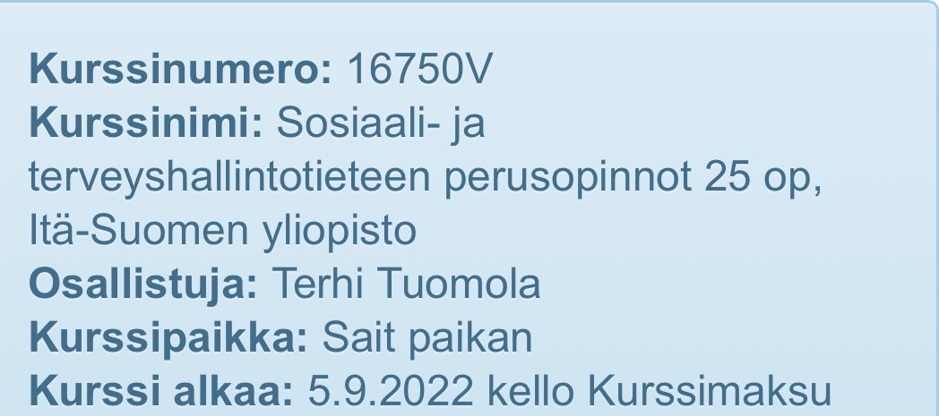 Edellisistä opinnoista ei ehtinyt kovinkaan kauaa aikaa kulua ja taas mennään 🧐 #avoinyliopisto #uef