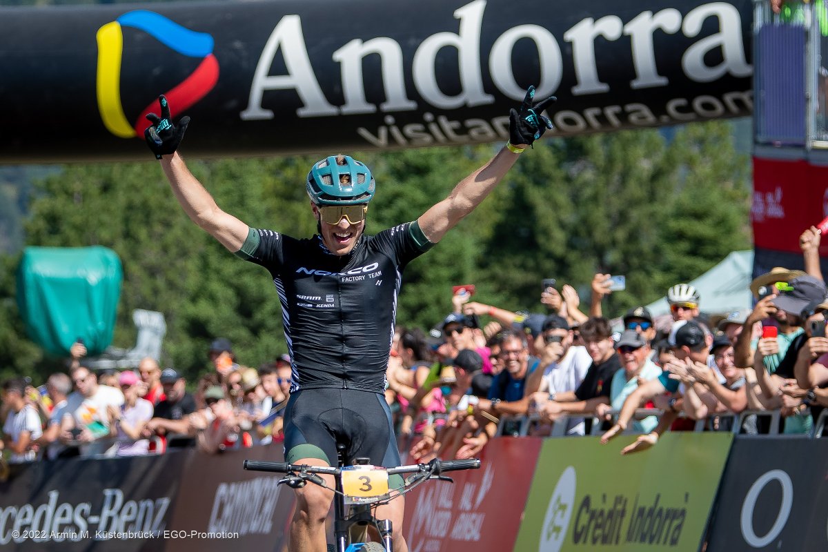 cdncyclist's tweet photo. Carter Woods wins in Andorra  #MBWorldCup #MTBWorldCup https://t.co/XO59iBTHDV