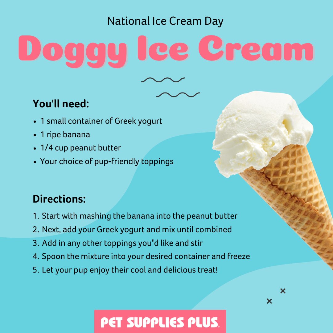 Pet Supplies Plus on X: We don't scream for ice cream, but our pets might  just bark for it! 🍦 In honor of #NationalIceCreamDay, whip up a batch of  this im-paw-sibly good