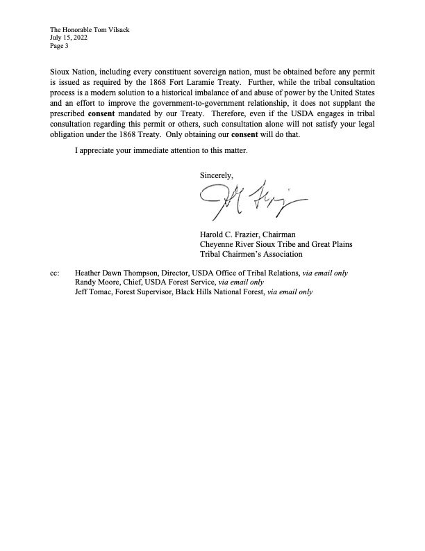 The Black Hills are sacred as is our word in the treaties. #honorthetreaties