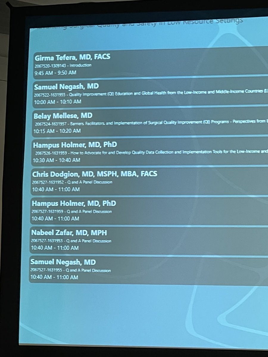 gttefera's tweet photo. A great panel session on Advancing surgical quality and safety in LMIC with global participation @AmCollSurgeons #ACSQSC22 thanks to @NabeelZafarMD @ChrisDodgion @cliffordkomd @msutherlandmd @kmccann78 @WiscSurgery https://t.co/nWOquvgUX8