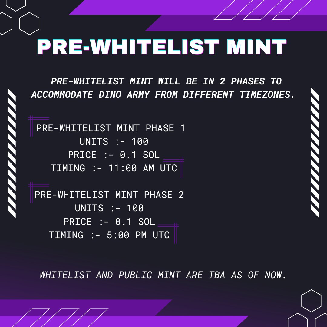 Pre-Whitelist Mint Live Soon🔥

#solana #mint #registrations #mintstarted #wl #whitelist #sol #bitcoin #bitcoininvesting #NFTs #dinomonz #nfts #blockchain #cryptocurrency #crypto #ethereum #vrart #Solana #nftarti̇st