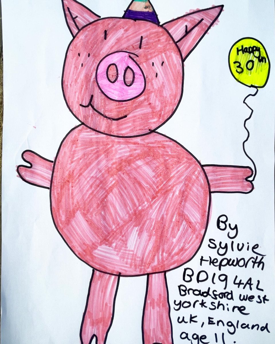 punkweasel's tweet photo. Sent on behalf of my daughter, an avid #percypig fan. 

Dear Percy pig. 

I would like to say how much I love Percy - happy birthday to Percy. Also I am writing

Because I love Percy and all his merchandise. I thought I would show my love for Percy by doing this picture of him. https://t.co/BdVMjRsNaq