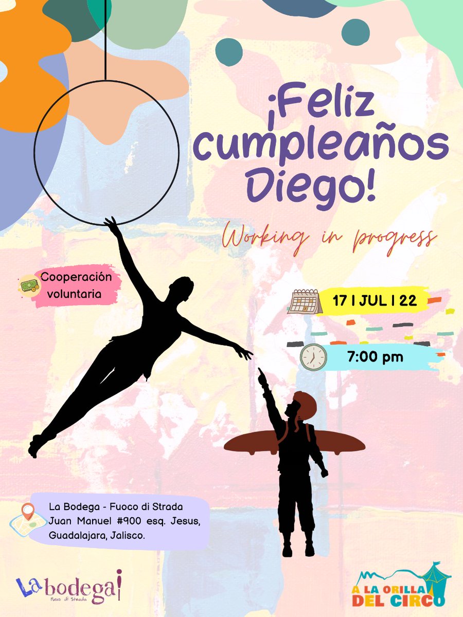 Es hoy!! Es hoy!!
Te esperamos en #labodega en punto de las 19:00
*Cooperación voluntaria*

"FELIZ CUMPLEAÑOS DIEGO"
(working progress)

Juan Manuel #900 esq. Jesús, zona centro