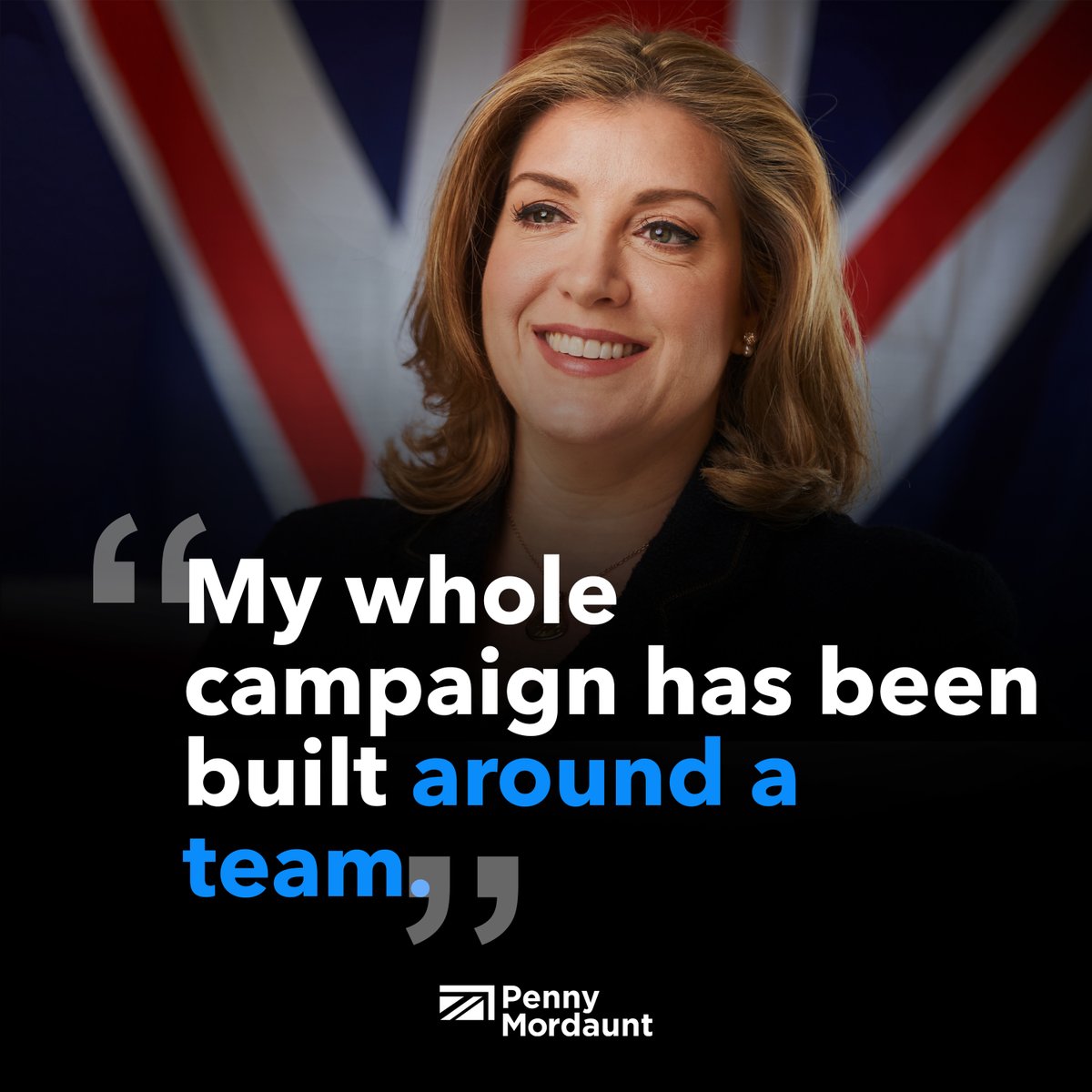 PennyMordaunt's tweet photo. My whole campaign has been built around a team.

#PM4PM #ITVLeadersDebate https://t.co/vDpMi683LS