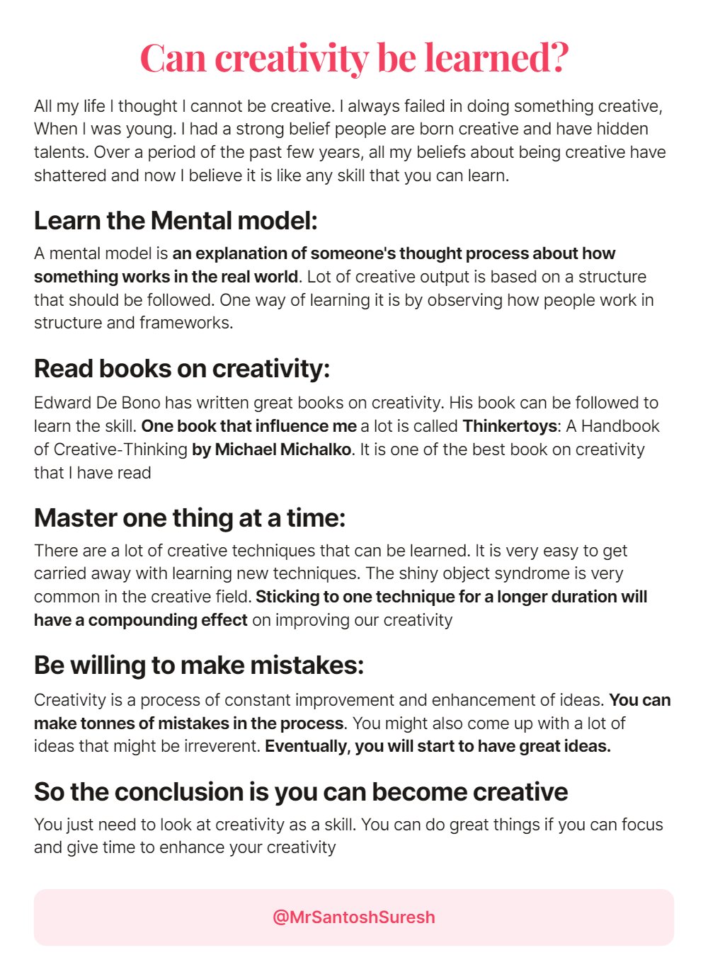 How to Be Constantly Creative