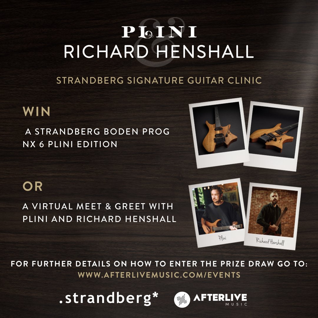 AfterLive Music (@afterlivemusic) on Twitter photo #AfterLiveMusic are excited to announce the Prize Draw for our upcoming event with <a href="/plinirh/">Plini</a> & <a href="/RichHaken/">Richard Henshall</a>, 27.07.22, <a href="/ColoursHoxton/">Colours Hoxton</a>.
Visit afterlivemusic.com/events/ for Prize Draw, General Admission & Livestream ticket details.
<a href="/strandbergGuit/">Strandberg Guitars</a> #guitarclinic #Plini #RichardHenshall #AfterLiveMusic are excited to announce the Prize Draw for our upcoming event with <a href="/plinirh/">Plini</a> & <a href="/RichHaken/">Richard Henshall</a>, 27.07.22, <a href="/ColoursHoxton/">Colours Hoxton</a>.
Visit afterlivemusic.com/events/ for Prize Draw, General Admission & Livestream ticket details.
<a href="/strandbergGuit/">Strandberg Guitars</a> #guitarclinic #Plini #RichardHenshall