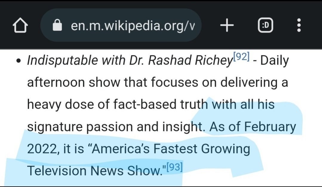 Rashad_Richey's tweet photo. It's Wikipedia certified! Indisputable w/ Dr. Rashad Richey is currently #America's Fastest Growing TV News Show! #Atlanta #GA #LA #WorldWide #IndisputableTYT #TYTNETWORK #TYT #TheYoungTurks #Thankful https://t.co/jeplPvGiGz