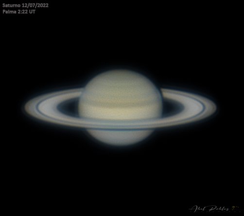 Saturno, Palma 12/Julio/2022 Hora UT 2:22 🔭 Sct 9,25 Xlt F20 Cámara Zwo ASI462mc #cielosESA #ASTRO