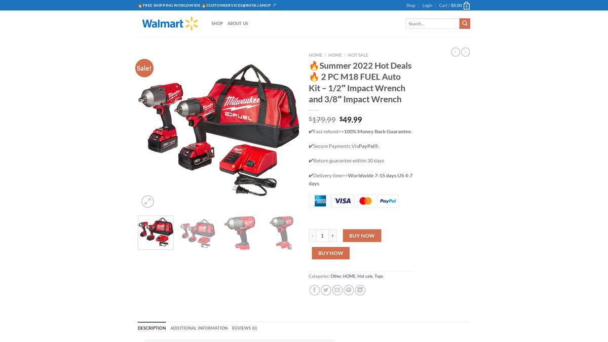 ScamiBot's tweet photo. #Trademark #infringement targeting the @MilwaukeeTool and @Walmart brands.

⏰ Confirmed active: July 15, 2022
🌐 Hosted via: @cloudflare
💻 IP address: 104.21.90.177
👨‍💻 Domain name: notadpolesallowed(.)com

#scam #scamaware #scamalert #fraud #phishing https://t.co/UcKkB2dOZm