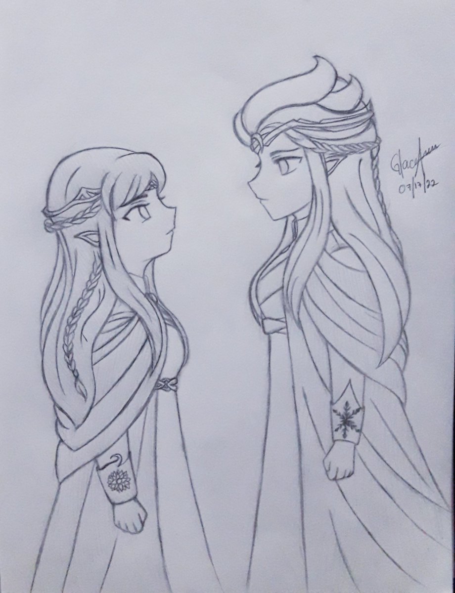 glace_vinter's tweet photo. The result of my anger and frustration over the horrible things that's happening in the fandom. 
LoTR inspired #ELSANNA

Two High Elves meeting for the first time. 

#BringElsaHome #SnowSisters #QueenElsaDeserveBetter https://t.co/5IWFlCzShD
