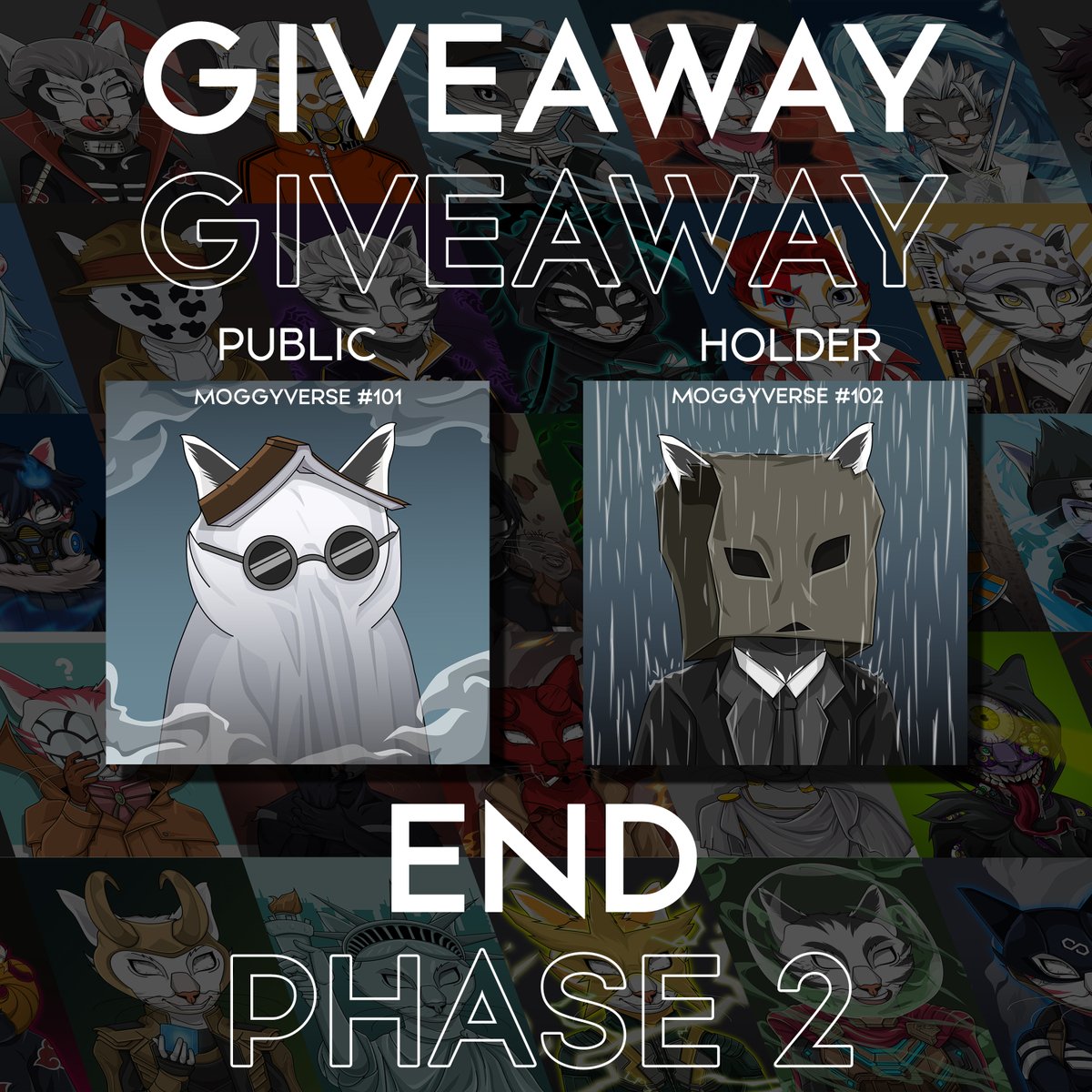 🎊GIVEAWAY TIME🎊
Get a chance to win 1 FREE NFT for 2 people(Holder &amp; Public)

How to participate?
Holder? No rule
Public?
1. Follow us on twitter
2. Like &amp; Retweet
3. tag your 3 active friends.

This giveaway over in 24 hour from now

#nft #NFTCommunity #Giveaway #NFTCollection