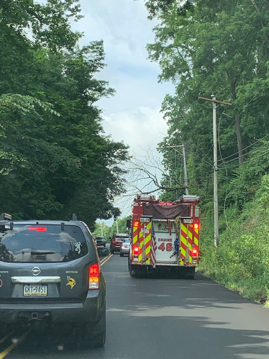Solebury Twp: 202 SB near Lower Mountain Rd. Tree down on wires. Fire Dept. on scene.Trafic lights out in area. <a href="/KYWRadioTraffic/">Traffic on the Twos</a> <a href="/TrafficGuyBry/">Traffic Guy</a>