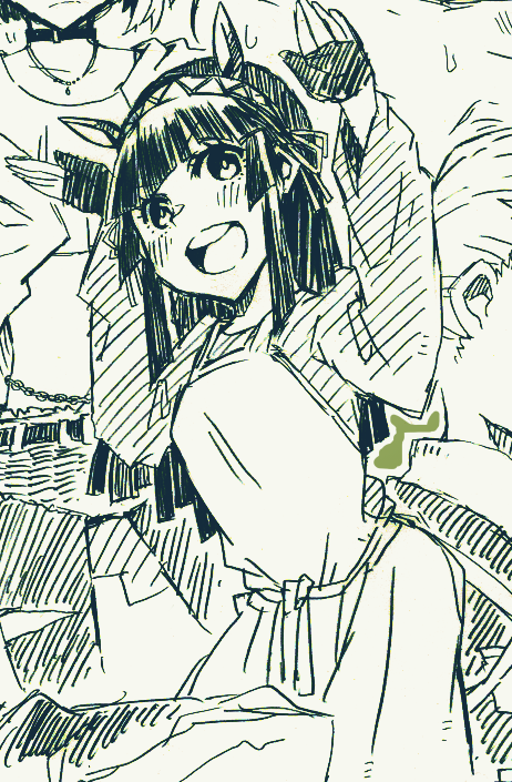 @nm43291 最高ですって言ってくださってありがとうございます。桜華ちゃん、わたしも凄い自分で気に入りのデザインに落とせたのでイラスト用に描いてた設定画もお出しさせてください。マフィアの島に咲くうまぴょいの華……面白かったです!!