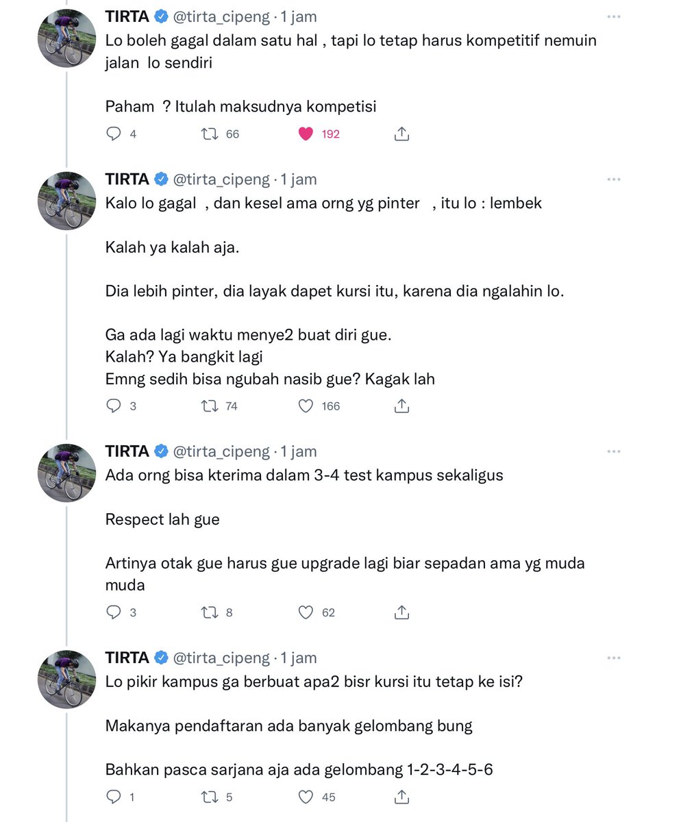 sbmptnfess's tweet photo. ptn! Buat kalian yang nyalahin orang yang keterima di banyak univ sekaligus. Semangat terus ya pasti ada jalan si https://t.co/7sGRnI4tAE