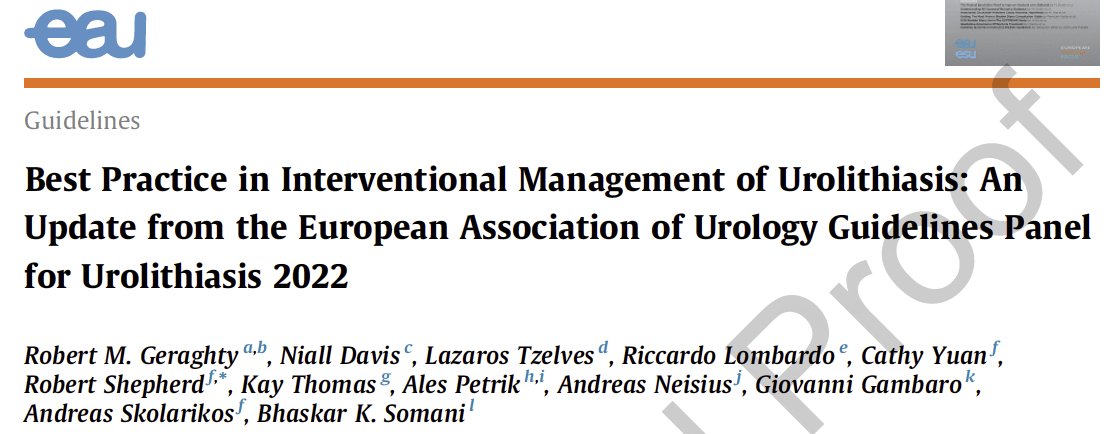 The Best practice in Urolithiasis management. EAU GL panel update. @SkolarikosAndre @RobertGeraght16 @nialldavis2001 @lazarostzelves @Uroweb @UrowebESU @eulis_uroweb @eauesut @Endo_Society @BAUSurology @PETRAurogroup @PEARLSendouro @EauPatient @eau_yuo @YAUEndourology @iTRUEGroup