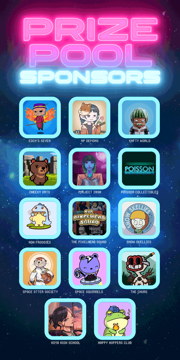 Treasure Hunt starting in less than 48 hours!

A big thanks to all the wonderful projects who are sponsoring the prize pool!

Check the tags in the image too!
<a href="/SpaceSquirrels_/">Space Squirrels</a> @TheChursCNFT <a href="/HimaHighSchool/">Hima High School - MINTING LIVE</a> <a href="/HappyHoppersNFT/">Happy Hoppers Club 🐸</a>