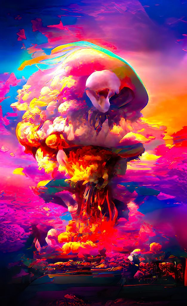 I'm anna &amp; I combine AI with Photoshop to create intense colorful images.

My latest collection is: 
"Are We Not the Bomb?"
All pieces are only 0.05!

Click Here: blazo.art/iai.tb3

This collection was featured in the NYC.NFT Art Collection!

#AiArtwork