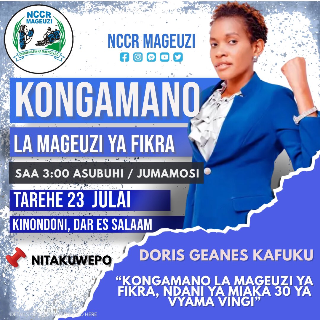 #KongamanoLaMageuziYaFikra

#UtuItikadiYetu 
#TheFutureIsBlue 
#TumeanzaUpyaaaa