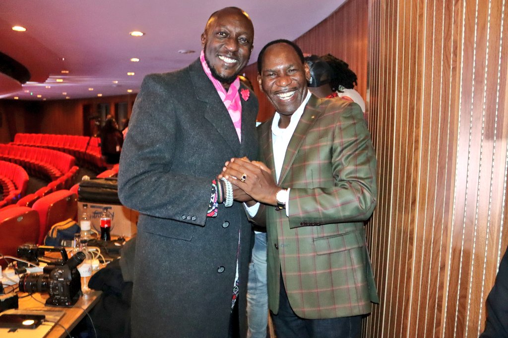 TheMCSK's tweet photo. Our CEO @EzekielMutua yesterday evening met with Amb. @tedkwaka, Kenya’s Consulate General in Los Angeles, USA, during the #InukaAtOne celebrations at the University of Nairobi Main Campus, Chandaria Center. https://t.co/qRRq36CavN