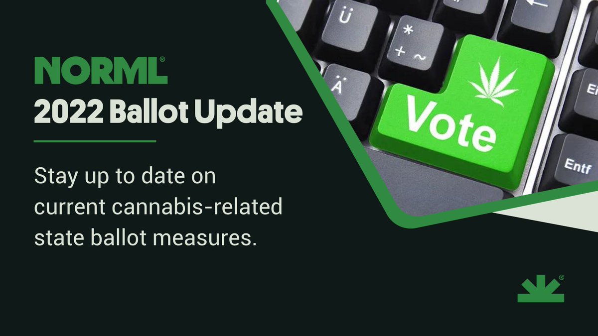 NORML's tweet photo. Could your state be the next to place #cannabis legalization on the November ballot?

Get updated on all the marijuana-related ballot measures that are currently taking place across the nation. Find ways you can get involved. 

Help us #LegalizeAmerica: https://t.co/VEorl3agRA https://t.co/9KzMJJ9e9P
