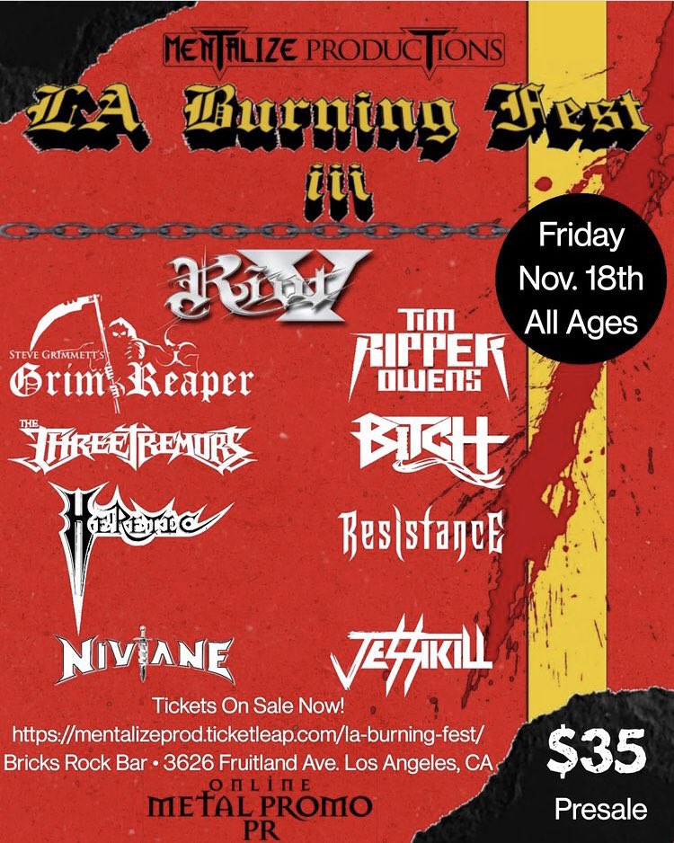 Niviane is honored to be added to the LA Burning Fest 3 courtesy of Metalize Productions &amp; Online Metal Promo. We look forward to joining some metal legends and delivering our brand of Heavy US Power Metal!! We’ll see you in November Los Angeles!! Get your tickets now!
