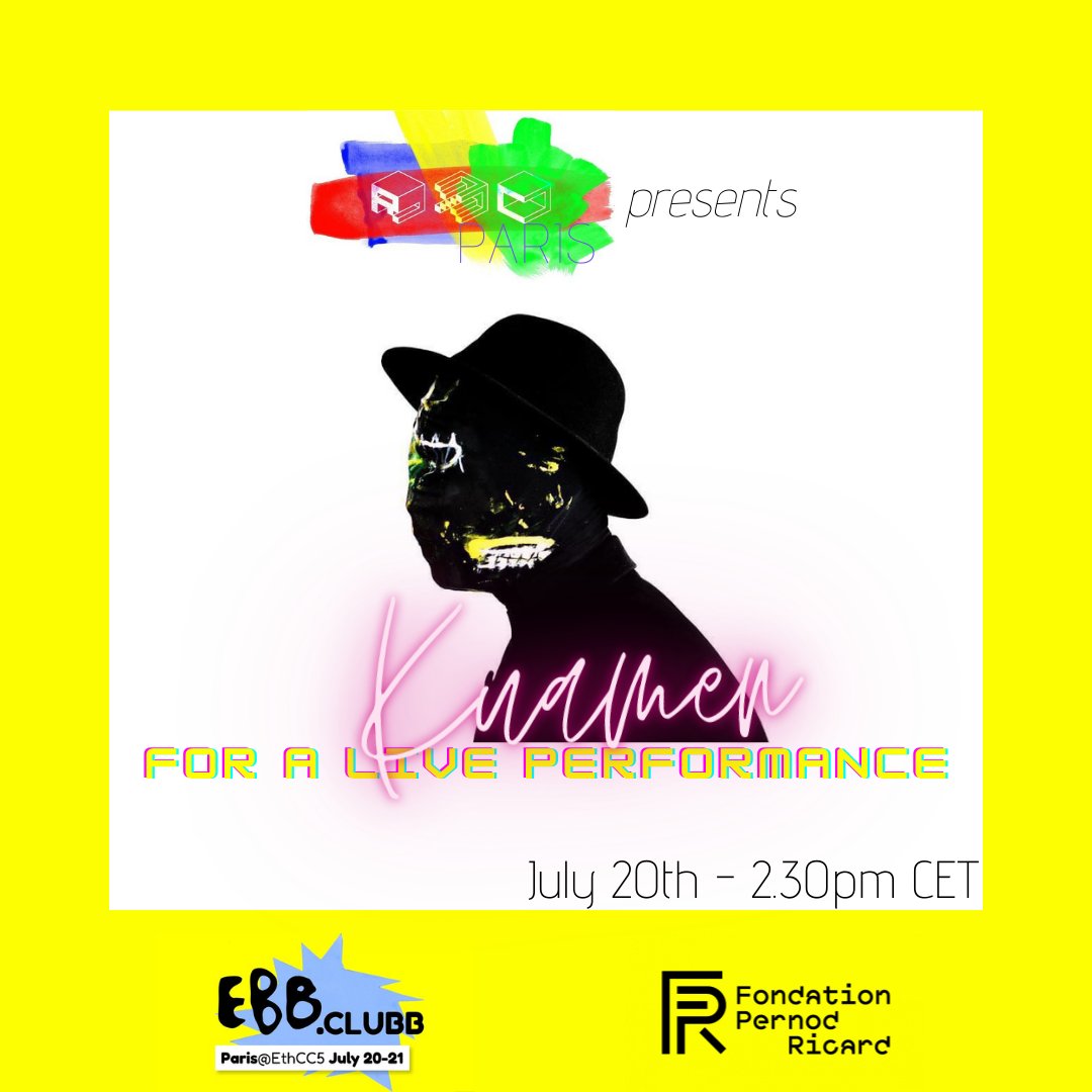As an opening to our session "Web3 &amp; impact", you will be thrilled to hear the last song of the French social practice artist <a href="/kuamen/">kuamen</a> !

If you want to discover his other talents, don't miss his exposition at #Versailles supported by the Foundation <a href="/verrecchia_immo/">@Groupe Verrecchia</a>.

Waiting 4 u!