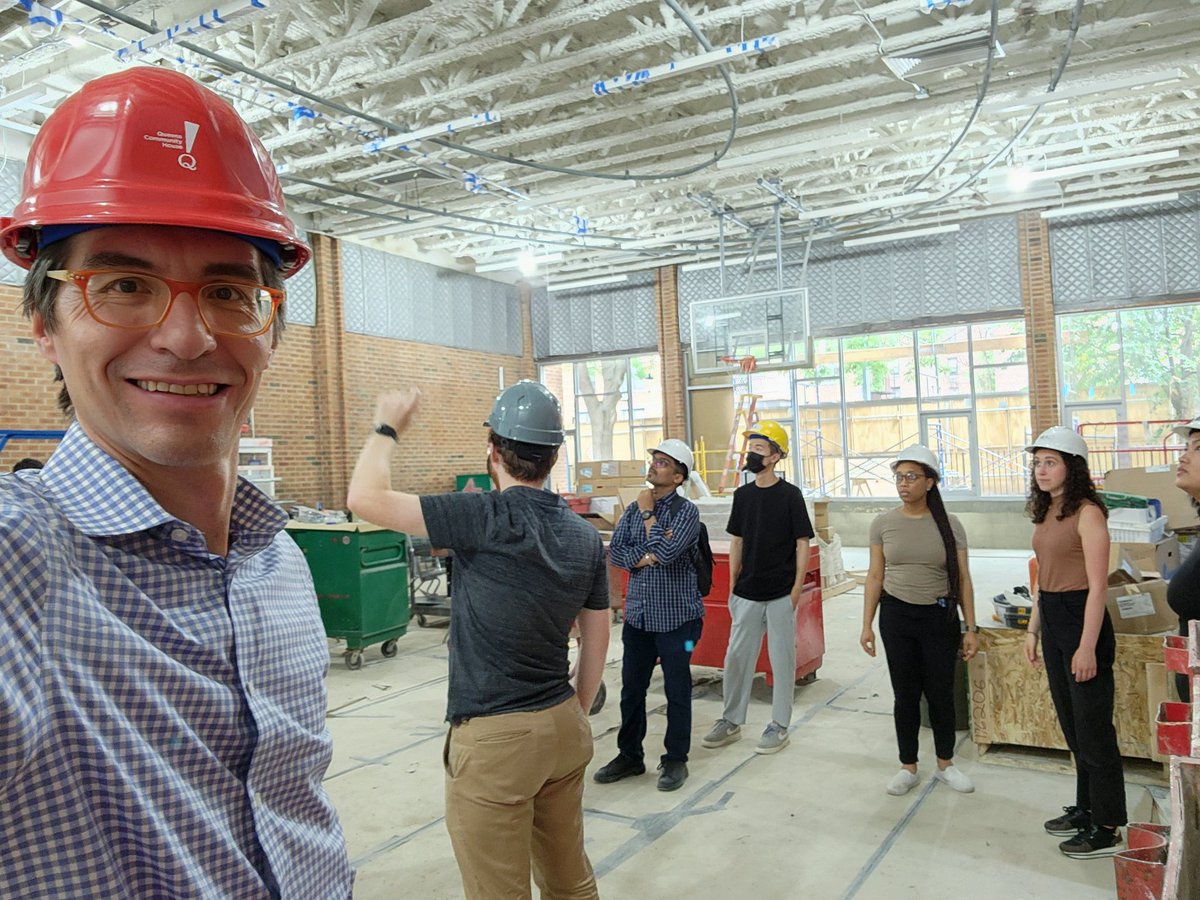Matiz_MAD's tweet photo. Team on construction site visit at Queens Comm House, Forest Hills Comm Ctr, our architects learning by visiting the field! #architecture #Construction #learning #matizarchitecture https://t.co/hOw9R1Ib1b