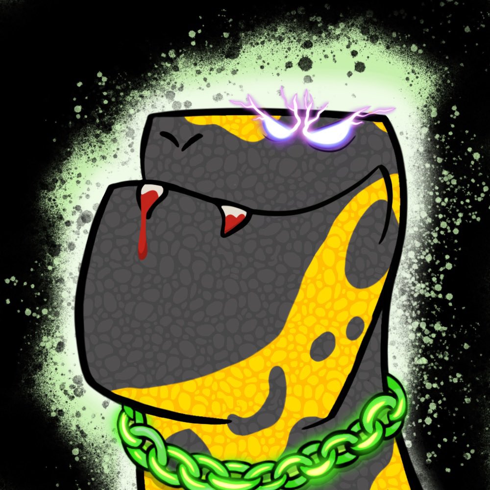 adamskiartski's tweet photo. For those of you that are fans of the poison frog skin - you can soon  turn your OG Dino into a poison arrow frog skin if you use your $BONE to factionify your Dino! Our next big utility coming soon! @DinodawgKingdom https://t.co/Aa5y2Zwt3O