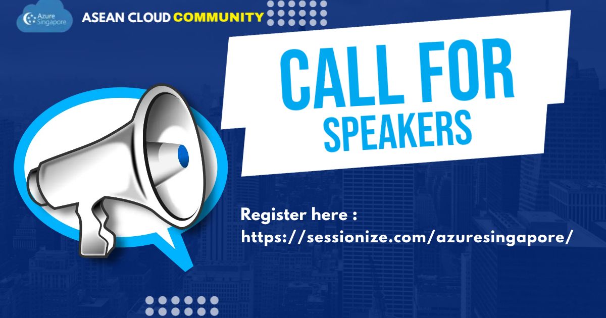 Asif Waquar (@asifwaquar) on Twitter photo CFS is open for upcoming ASEAN Cloud Community events .
Register here- sessionize.com/azuresingapore/
<a href="/aseancloudcomm/">Asean Cloud Community</a> <a href="/altfo/">Senthamil #msisgreat</a> <a href="/Sakthis/">Sakthis</a> <a href="/nileshgule/">Nilesh Gule ™️ 😎 🇮🇳 🇸🇬</a> <a href="/elizabethpappa/">Elizabeth Pappalardo</a>
#Azure #Microsoft #Docker #OpenSource #DevOps
#MVPBuzz #MVP #kubernetes #security #DataScience #Data #infrastructure CFS is open for upcoming ASEAN Cloud Community events .
Register here- sessionize.com/azuresingapore/
<a href="/aseancloudcomm/">Asean Cloud Community</a> <a href="/altfo/">Senthamil #msisgreat</a> <a href="/Sakthis/">Sakthis</a> <a href="/nileshgule/">Nilesh Gule ™️ 😎 🇮🇳 🇸🇬</a> <a href="/elizabethpappa/">Elizabeth Pappalardo</a>
#Azure #Microsoft #Docker #OpenSource #DevOps
#MVPBuzz #MVP #kubernetes #security #DataScience #Data #infrastructure