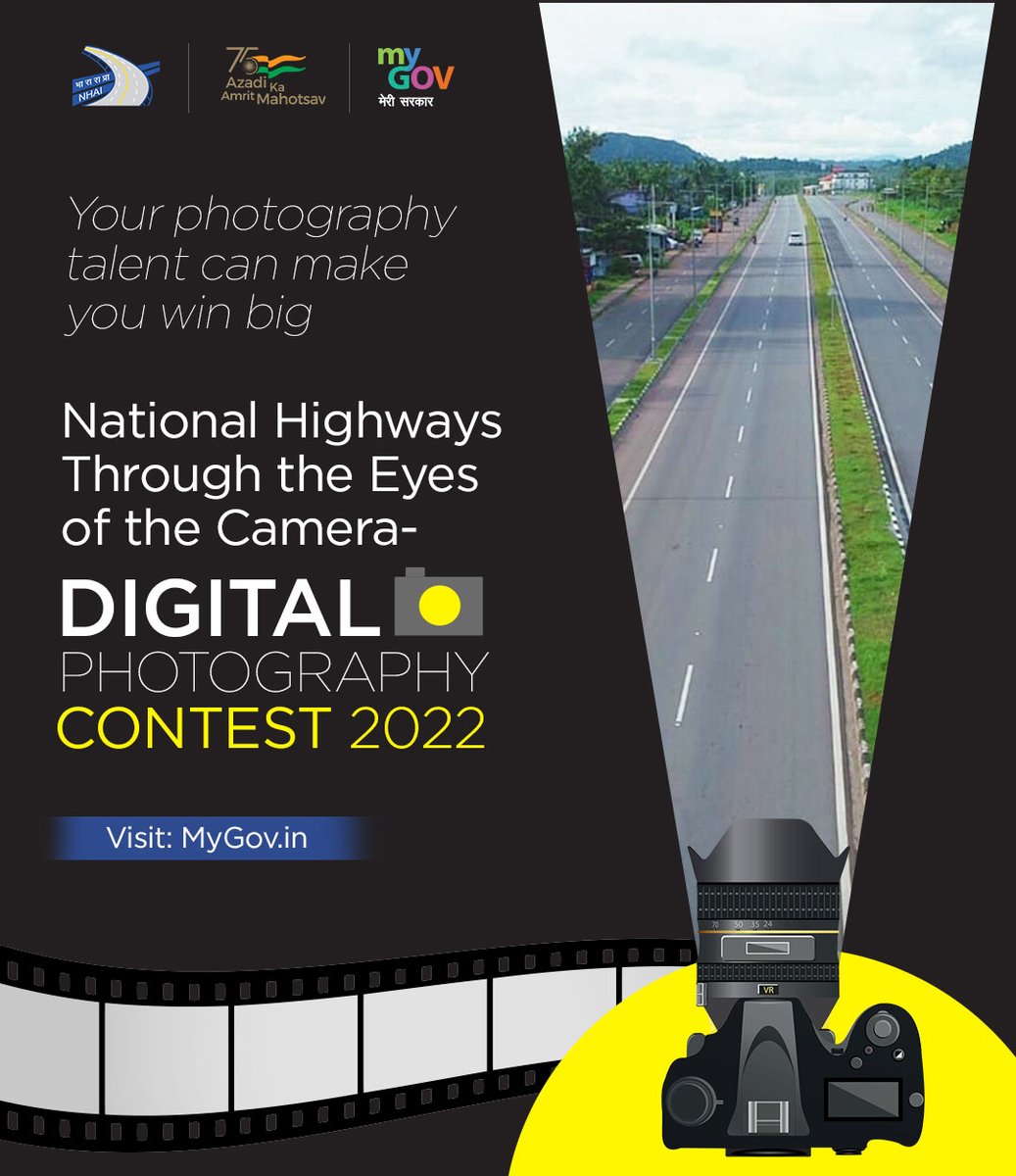 mygovindia's tweet photo. Get out and get clicking! 📸
Show the National Highways through your camera lens and stand a chance to win ₹50,000! 

Visit: https://t.co/OVPqMUgpP3 https://t.co/6Tur5ohw4b
