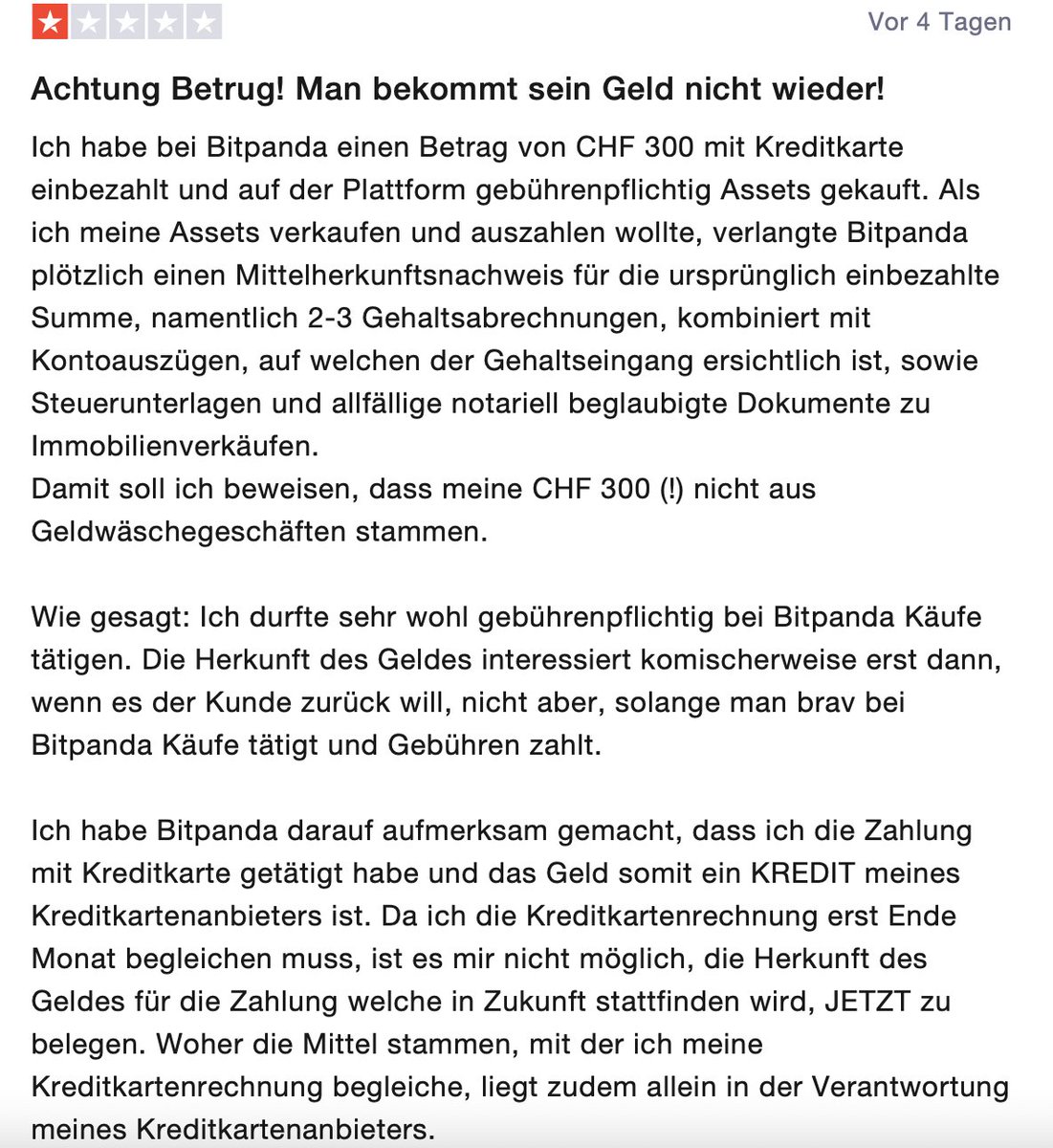 Kunde_User's tweet photo. Es scheint mit dem #Scam bei @bitpanda @Bitpanda_AT kein Ende zu nehmen. 
@bitpanda @eric_demuth @TwinWinNerD @Christian5R @FMA_AT @DS_Beauftragter

#Bitpanda #BitpandaScam #Bitcoin #BitcoinCrash  #Cryptos #SCAM #ETH #trustpilot https://t.co/SOo43e9n8v