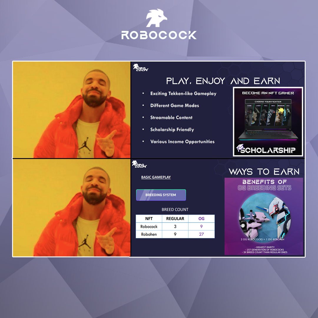RobocockUWU_PH's tweet photo. ✅PLAY, EARN &amp; DEFINITELY ENJOY 🤜🏻🤛🏻

Discord: https://t.co/rttqDxTzFr

#OGbreedingset #OGset #breeding #GKEN #RobocockUWUGKEN #RobocockUWU #Robocock #PlayToEarn #P2E #P2Escholarship #NFTGame #NFT #cryptogaming #cryptocurrency #Omniverse #Cockfighting #onlinesabong #sabong https://t.co/7ixWBoXkhm