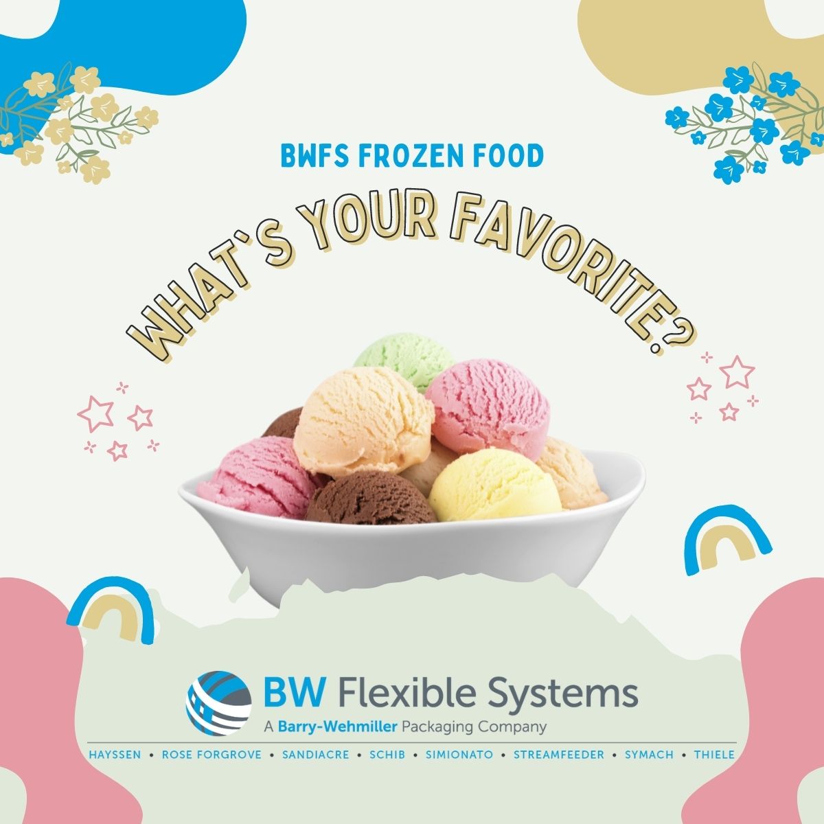 Happy National Ice Cream Day!

What’s your favorite? Though it’s hard to choose just one, ours include double fudge brownie, pistachio, and coffee.

No time to chat though- ice cream calling! #frozenfood #packagingequipment #BWFS
hubs.ly/Q01gVqQc0
