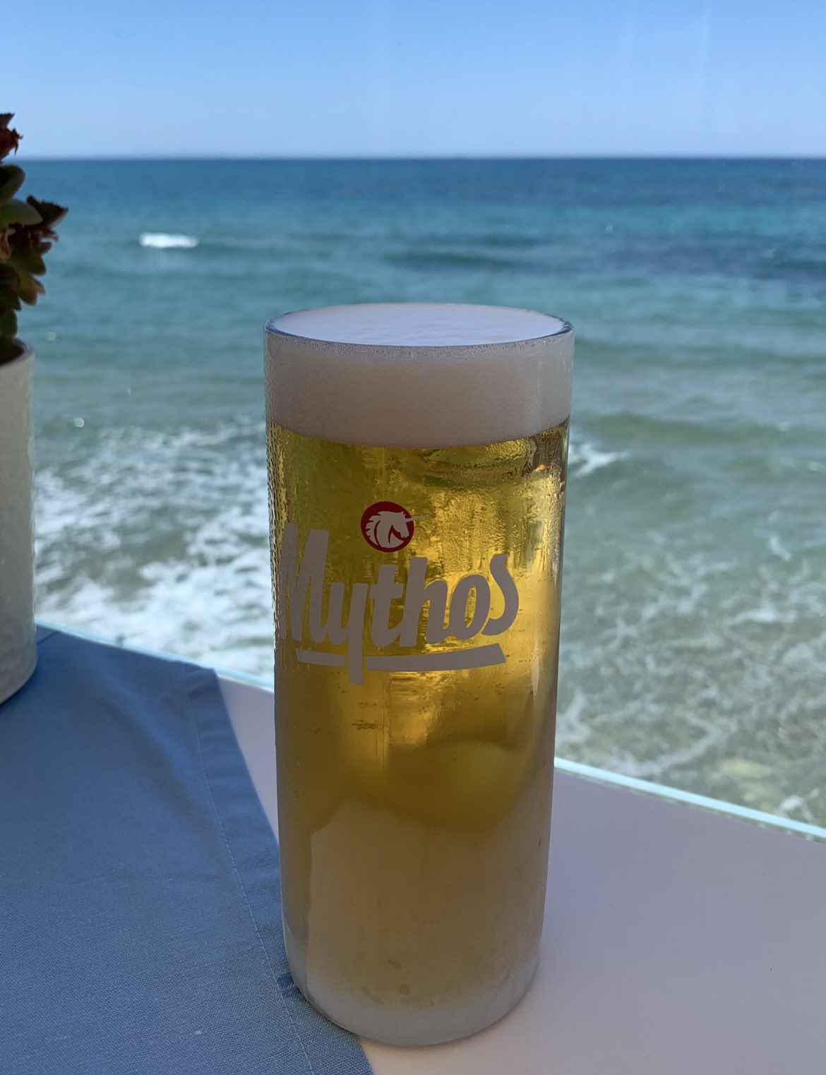 mythos beer in frozen glass! - Picture of Crazy Taste, Crete - Tripadvisor