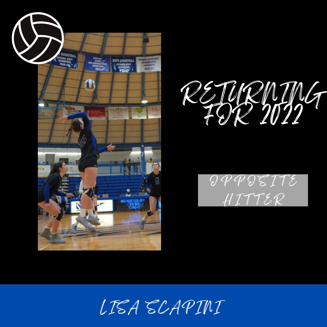 Another addition to our returner list is our Opposite Hitter, Lisa Scapini! #DefendTheDam #BuildingaFuture