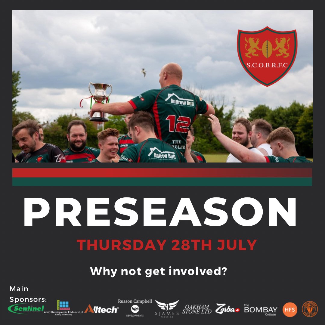 SCOB1975's tweet photo. PRESEASON!!!
The time is nearly here for us to begin preparing for the 2022/23 season.
If you are thinking of joining this year, there is still plenty of time, just DM any of our social accounts and someone will get back to you ASAP.
#NeverABackwardStep #SCOB #Rugby #Stamford https://t.co/f9TNk62y7A