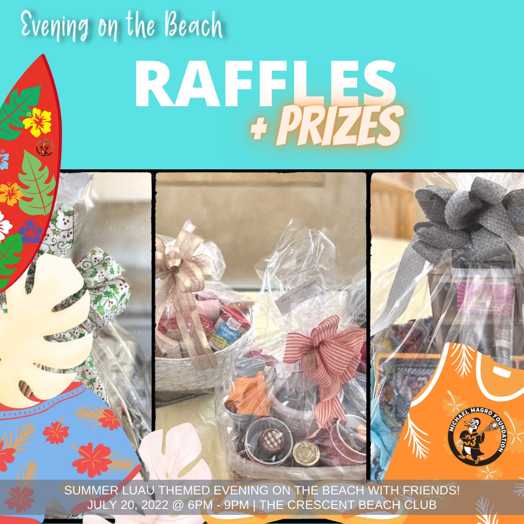 Aloha 🌺 We still want it to be a surprise... but here is a sneak peek at some of the raffles at this year's Evening on the Beach Event! Please join us on Wednesday at The Crescent Beach Club from 6-9 PM for a Summer Evening on the Beach Event!

TKTS: bit.ly/3sCi7AK