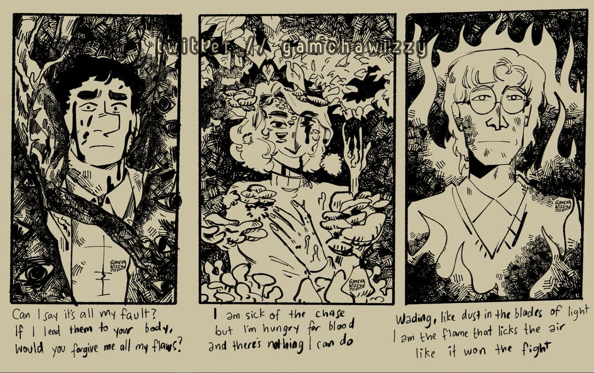 [fishleaves slasher/horror au]
🪓🍄🔥
portraits of portent 