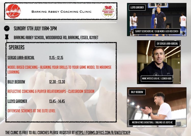 Amazing clinic today, thanks to <a href="/CoachVear/">Coach Vear</a> <a href="/CoachBeddow/">Billy Beddow</a> <a href="/DrSergioLara_EU/">DrSergioLara_ICK</a> <a href="/lloydgar/">Lloyd Gardner</a> 🤝 and the <a href="/AbbeyBasketball/">Barking Abbey</a> players 👏🏿 shout out to <a href="/LDNBball/">London Regional Basketball RMC</a> for the support too 👍🏿