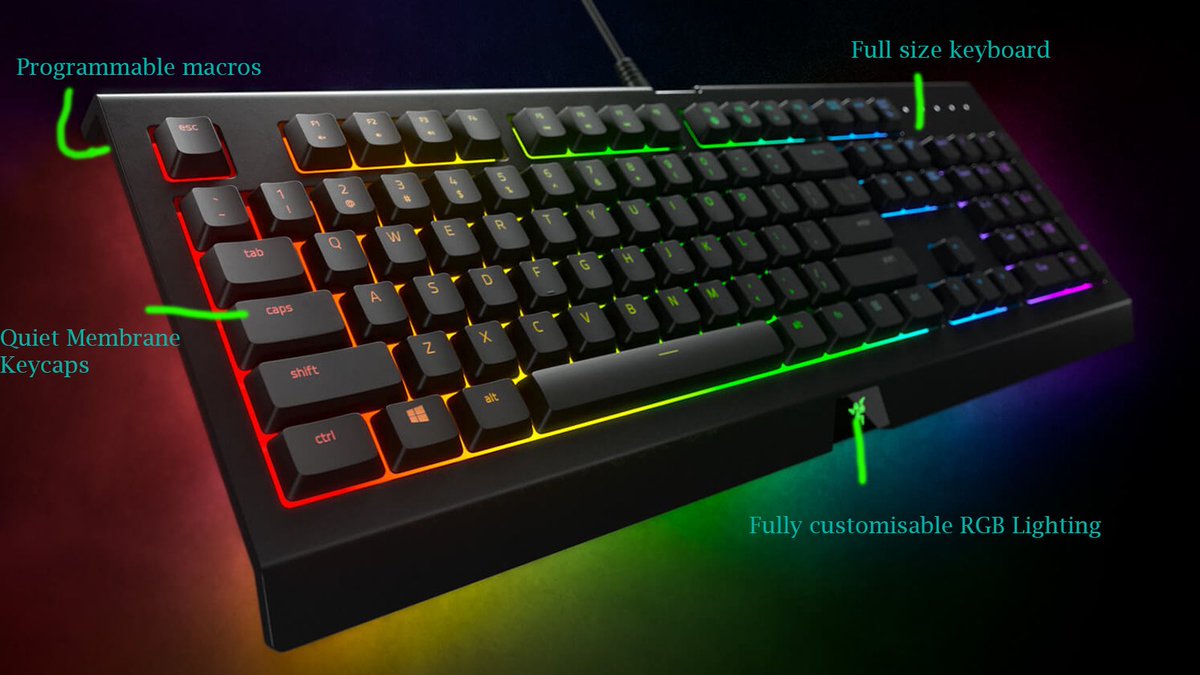 ITWorksSkipton's tweet photo. The Razer Cynosa Chroma is a great affordable membrane keyboard with programmable macros and more #gamingpc #gamingcomputer https://t.co/5lU3lFhNu6