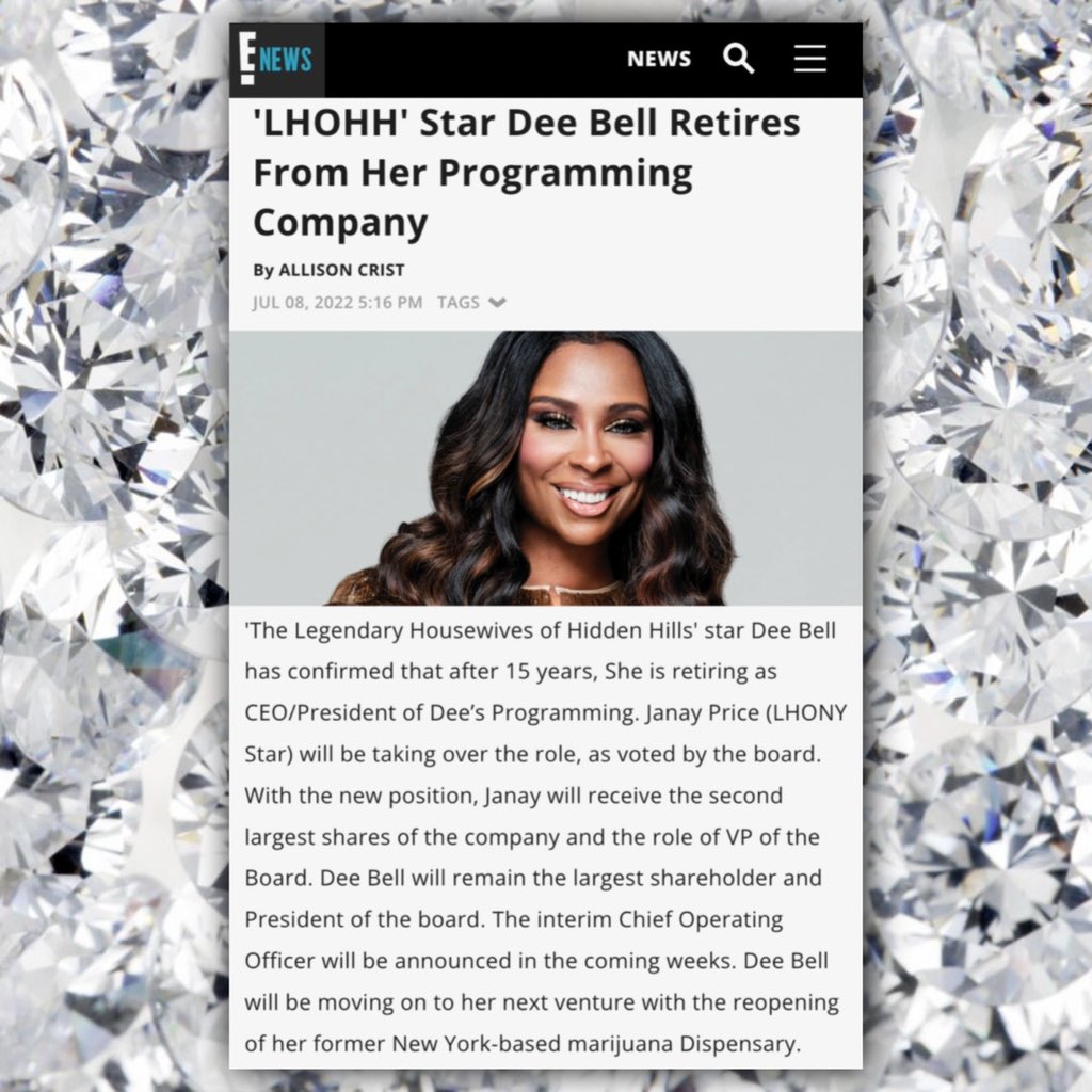ERealiTea's tweet photo. Congrats to our #LHOHH OG Dee Bell 😍💎💎💎 https://t.co/JAdJp22Beo