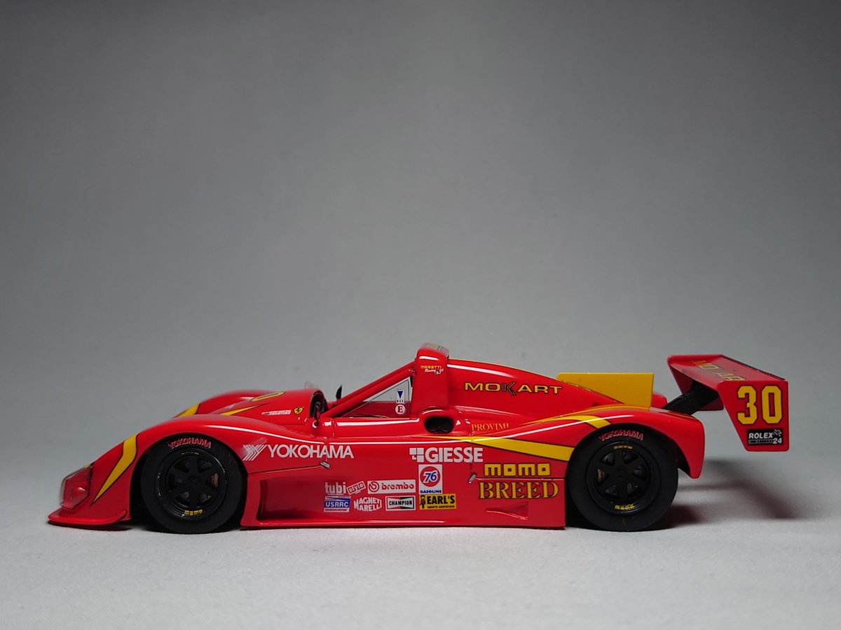 fatfatty8's tweet photo. 完成しました❗
BBR PJ152 1:43 Scale Resin cast kit
FERRARI "333 SP/98 MOMO"
24H DAYTONA 1998
今回も深夜に完成です。
ほぼ素組みですが楽しめました。
次は何作ろうかな?
#43オモロー
#333SP
#BBR
#43の扉
#FERRARI https://t.co/jg6YmMQnwC