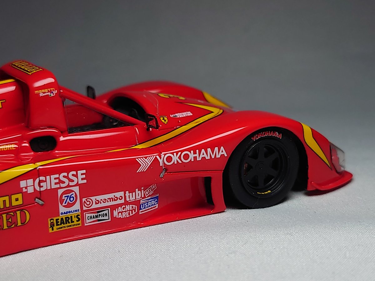 fatfatty8's tweet photo. 完成しました❗
BBR PJ152 1:43 Scale Resin cast kit
FERRARI "333 SP/98 MOMO"
24H DAYTONA 1998
今回も深夜に完成です。
ほぼ素組みですが楽しめました。
次は何作ろうかな?
#43オモロー
#333SP
#BBR
#43の扉
#FERRARI https://t.co/jg6YmMQnwC