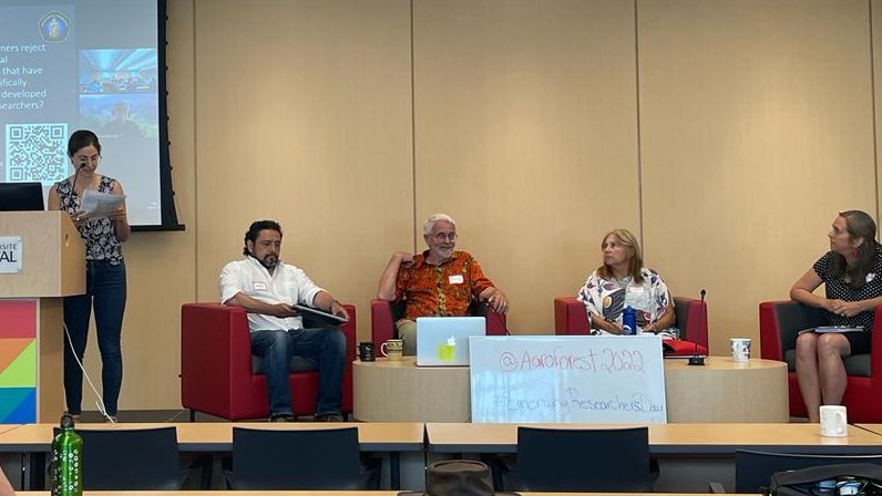 FedeAndreotti's tweet photo. Is your research truly participatory? Having a great discussion on the first day of the 5th World Congress on Agroforestry! @Agroforest2022 #EmergingResearchersDay https://t.co/fK6RYgnj3a