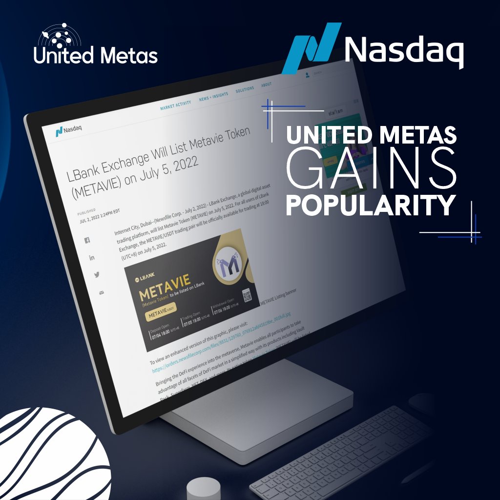 Guess who's getting publicity? 😎

The world's leading stock exchange, Nasdaq, has just shared an article about United Metas and Metavie. 🔥

👉 nasdaq.com/press-release/…

 #BSC #Metavie #DeFi #nasdaq #crypto