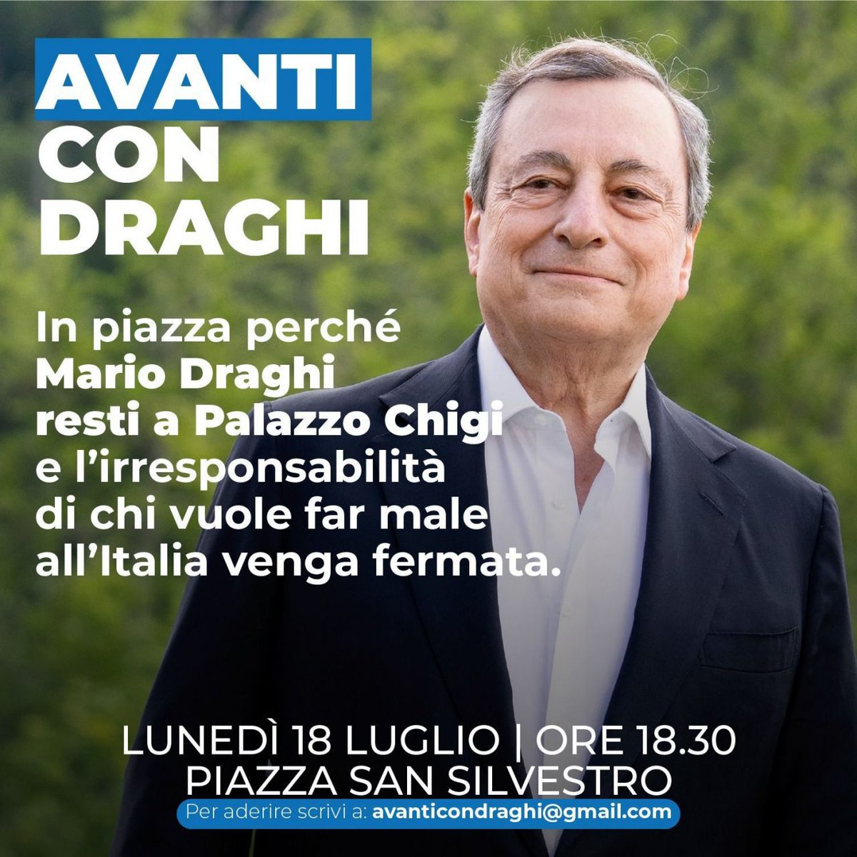 GiuseppePalma78's tweet photo. Addirittura le #processioni per convincere il Presidente del consiglio a restare.
Pare che l'iniziativa sia stata organizzata da uno studente di vent'anni.
Prima volta nella storia, in ginocchio dal premier.
In che abisso stiamo sprofondando?
#crisidigoverno
#AvanticonDraghi https://t.co/H6qUah3B7m